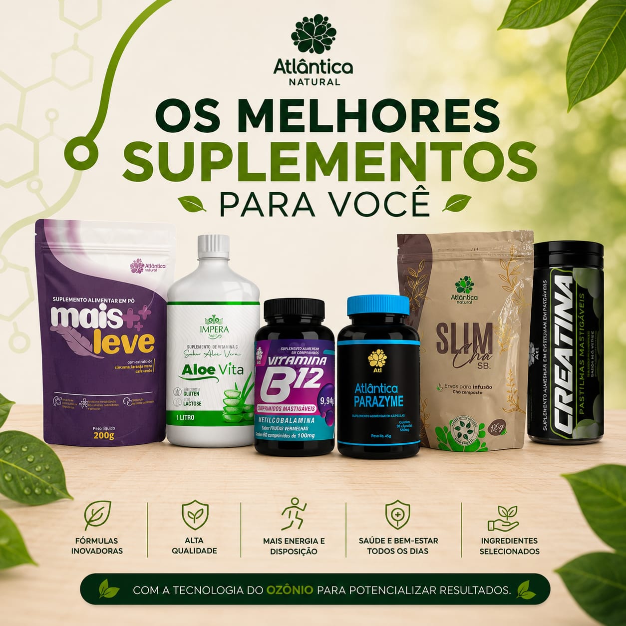 Linha de suplementos da Atlântica Natural